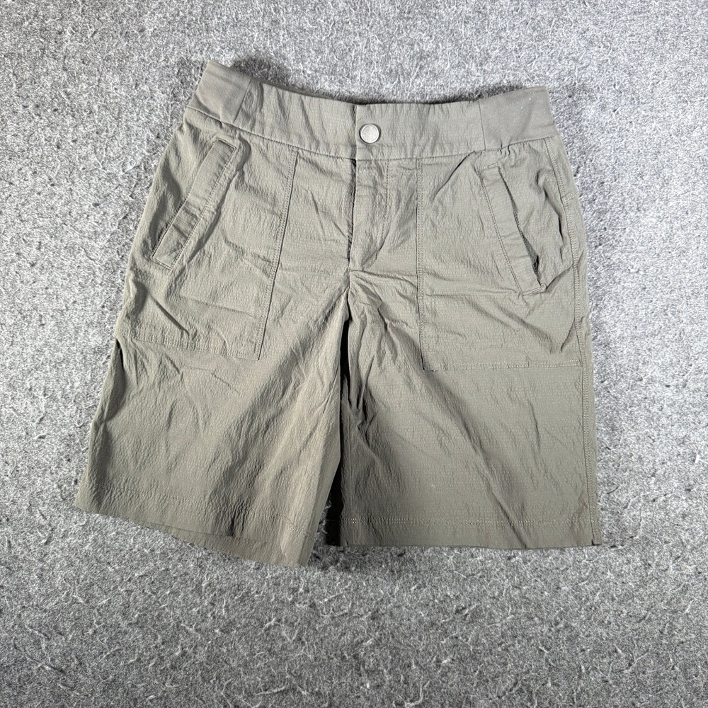 Athleta Trekkie North Shorts Womens 0 Olive Green Hiking Ripstop 7 Inseam